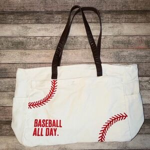 Baseball All Day Canvas Tote & Baseball Themed Umbrella
